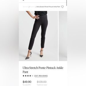 3 pairs of Quince ultra stretch point pintuck pants